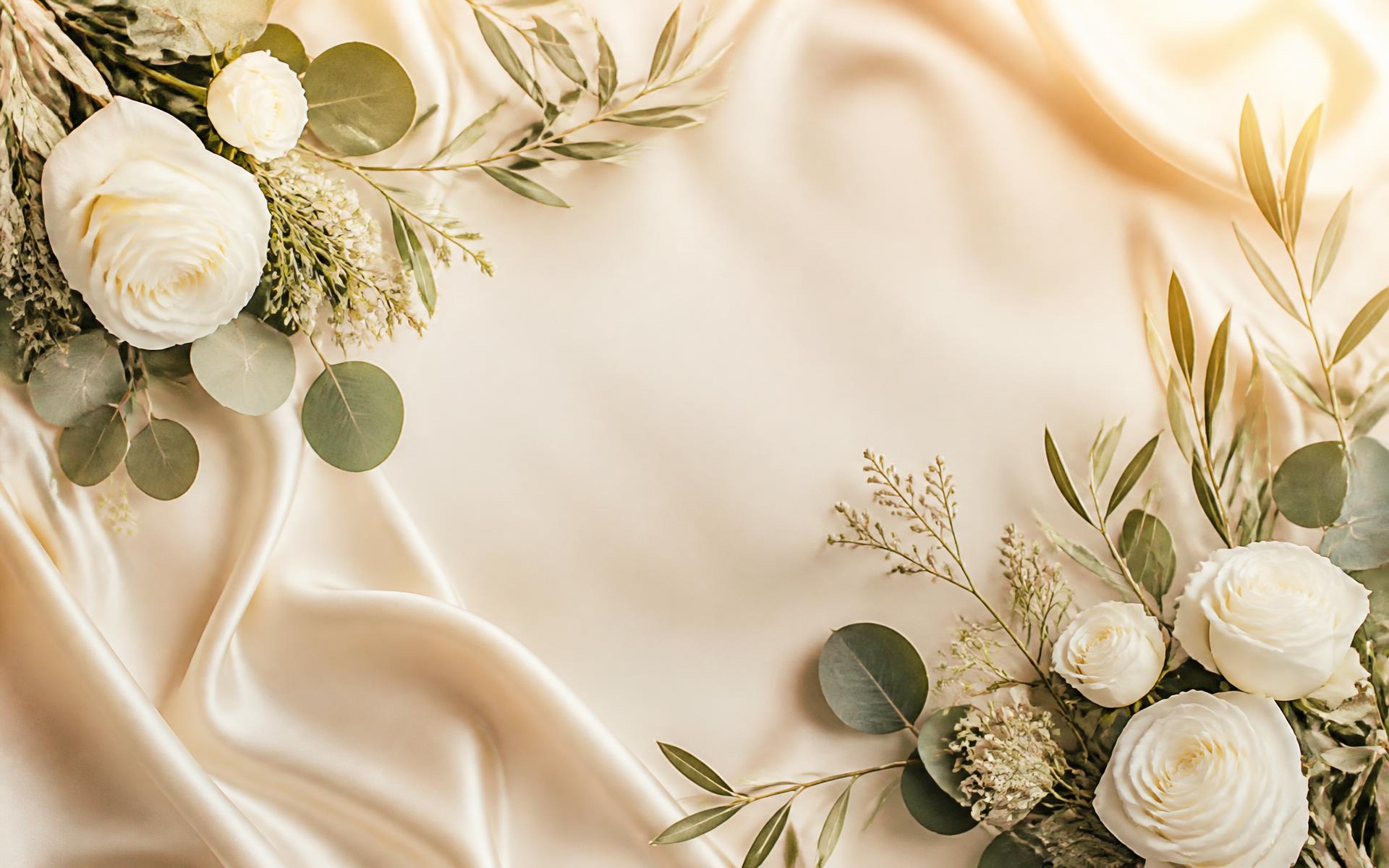 Wedding table setting with roses and candlelight